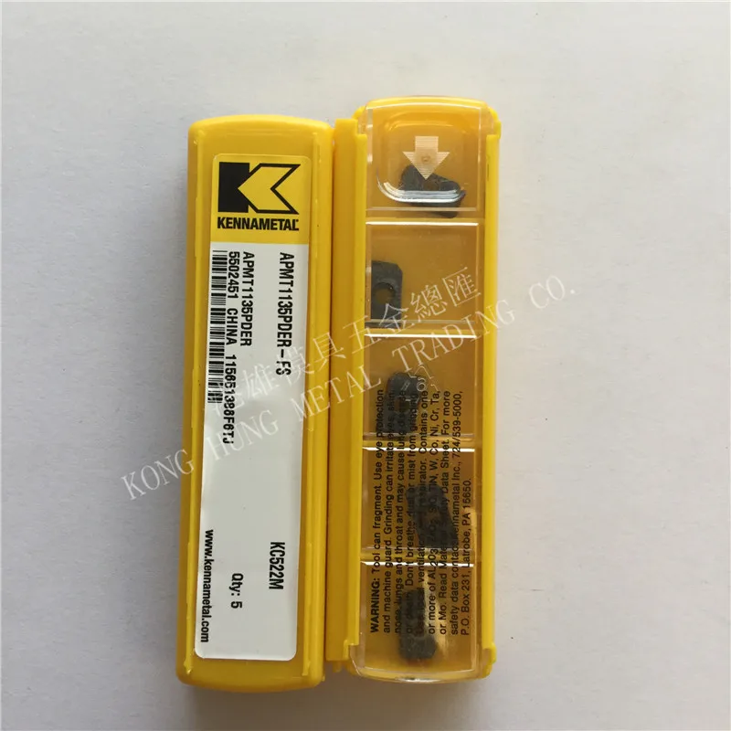 

APMT1135PDER-FS KC522M Original Kennametal Carbide Inserts Turning Inserts Lathe Tools 10Pcs/Lot