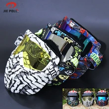 Jiepolly Cycling Glasses Motorcycle Half Face Mask font b Goggles b font Men Women MTB Bike