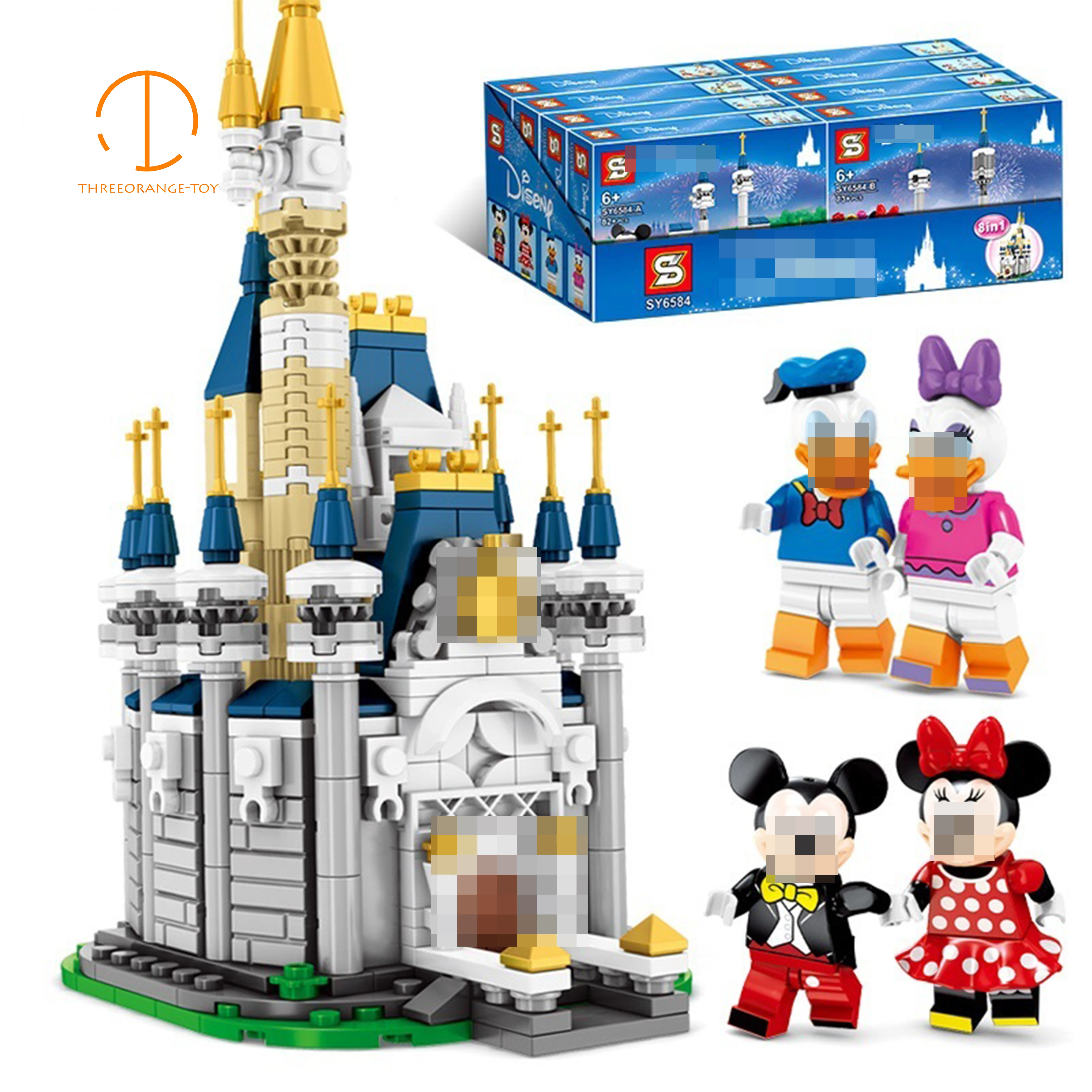 

Mickeyed and Minnieed 8in1 Fairy tale castle Compatible with Building Block Bricks Toys for kids legoing birthday gifts