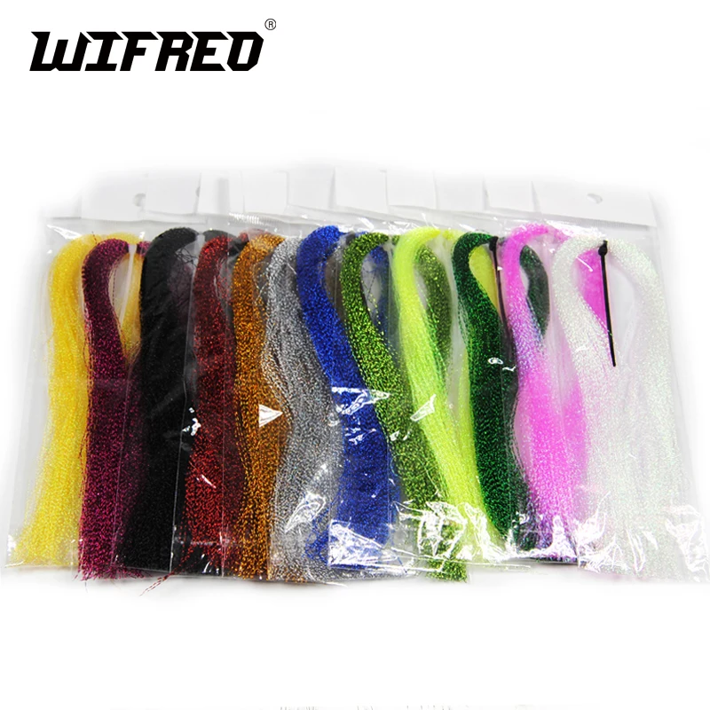 

100Pas Flashabou, Holographic Tinsel, Flash, Fly Tying, Jig, Lure Making, Fishing Material rainbow red green silver gold yellow