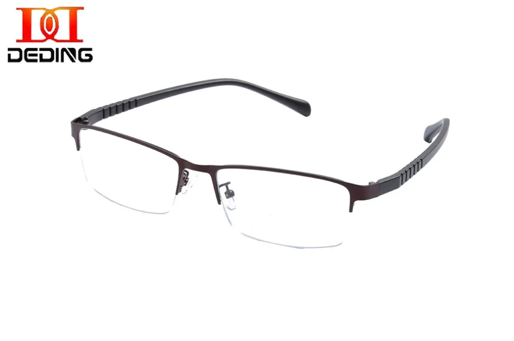 

DEDING 60-18-142mm Half Frame Big Head Metal Big Size Glasses Business Oversized Eyewear Frame Oculos de grandes dimesoesDD1456