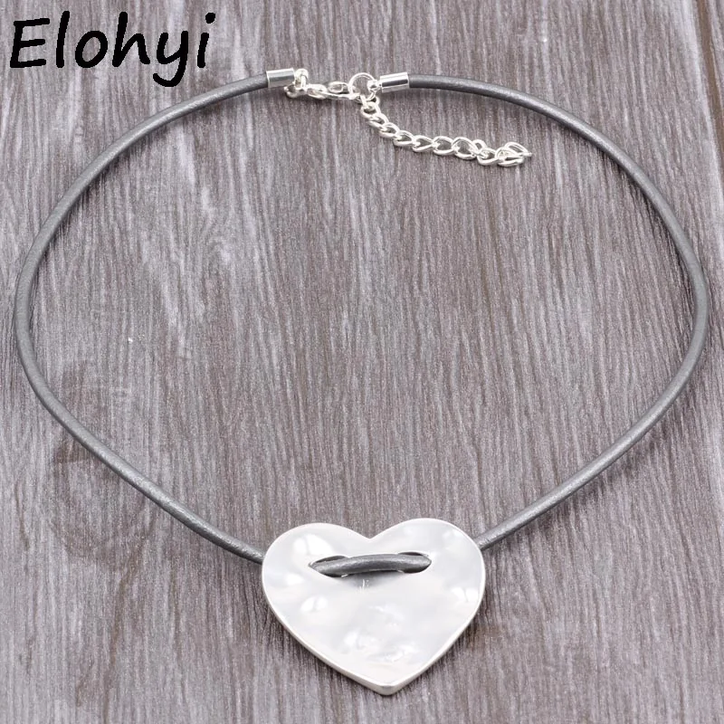 ELOHYI сердце ШАП кожаный Веревка Высокое качество колье для женщин модные украшения подарок