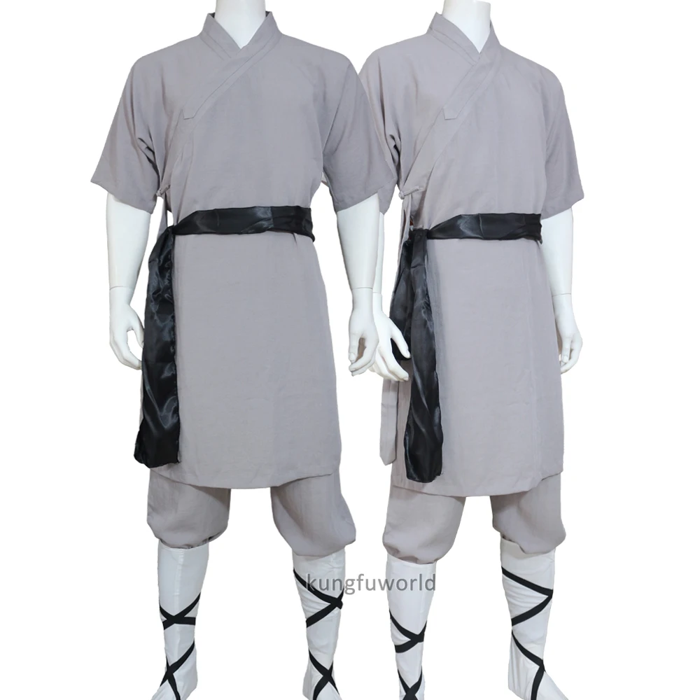 Shaolin Monk Kung fu Robe Martial arts Tai chi Uniforms Wushu Wing Chun Suit Unisex Shortsleeves