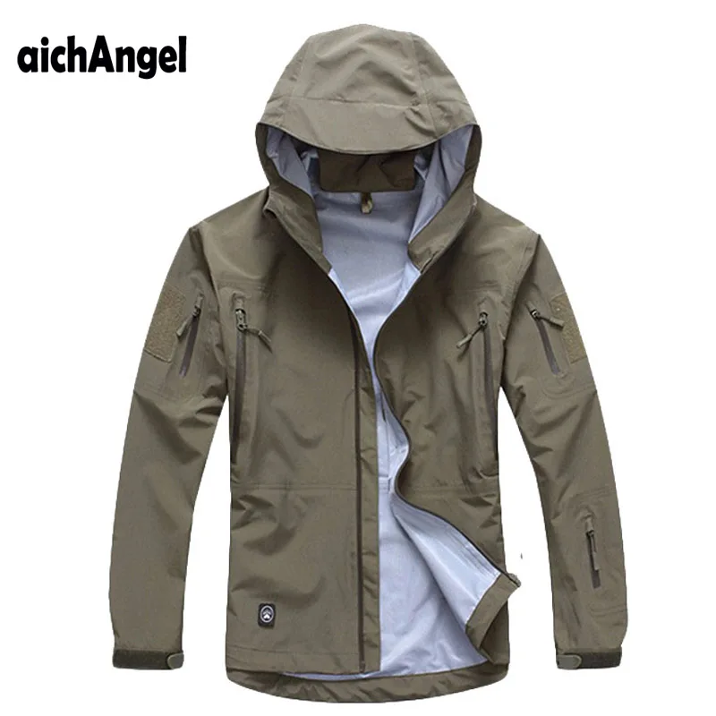 Billig Männer Armee Taktische Wasserdichte Hartschalen Militärjacke Atmungs Kapuzen Tactical Jacke Dünne Windjacke Mantel