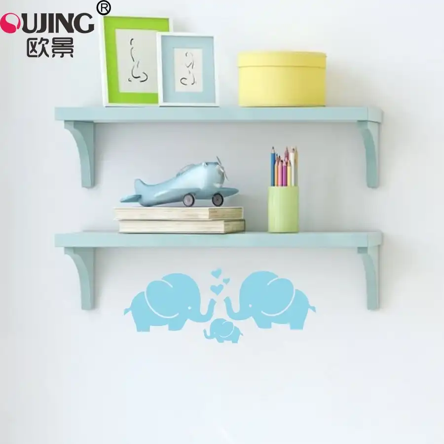 Dibujos Animados pequeños Elefantes familia en forma de corazón