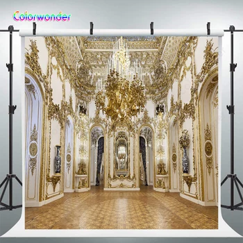 

Photography Backdrops Luxury Castle Palace Interior Building Crystal Background Custom Wedding Stage Birthday Photo Background
