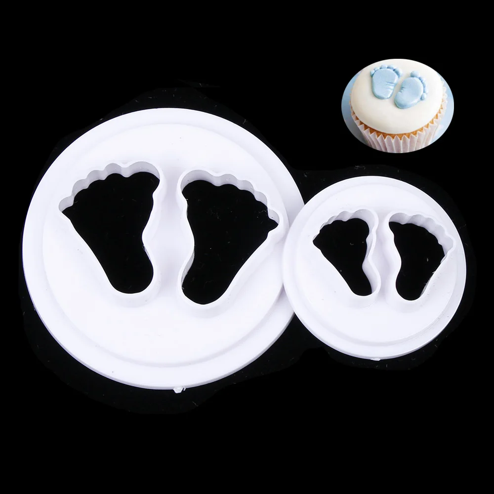 

2pcs Baby Feet Type Cake Cutter Plastic Cake Fondant Mold Pastry Decorating Tools Fondant Cutter Cake Mold