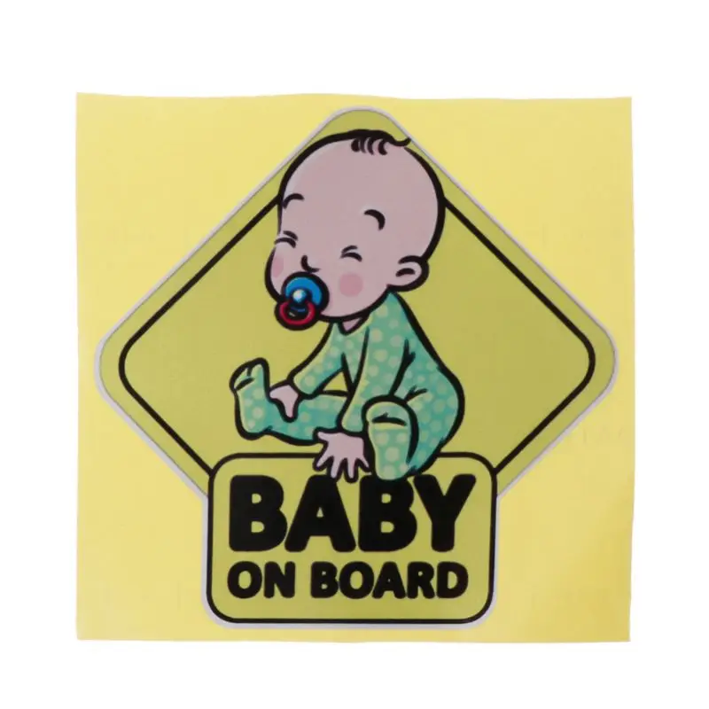 

Car Lovely Cartoon Sticker BABY ON BOARD Colored Graphic Decoration Safe Warning Sign Decal