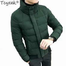 Tcyeek толстые куртки модная зимняя куртка мужские парки теплое пальто Повседневная парка Мужская однотонная одежда Parcas Para Hombre LWL632