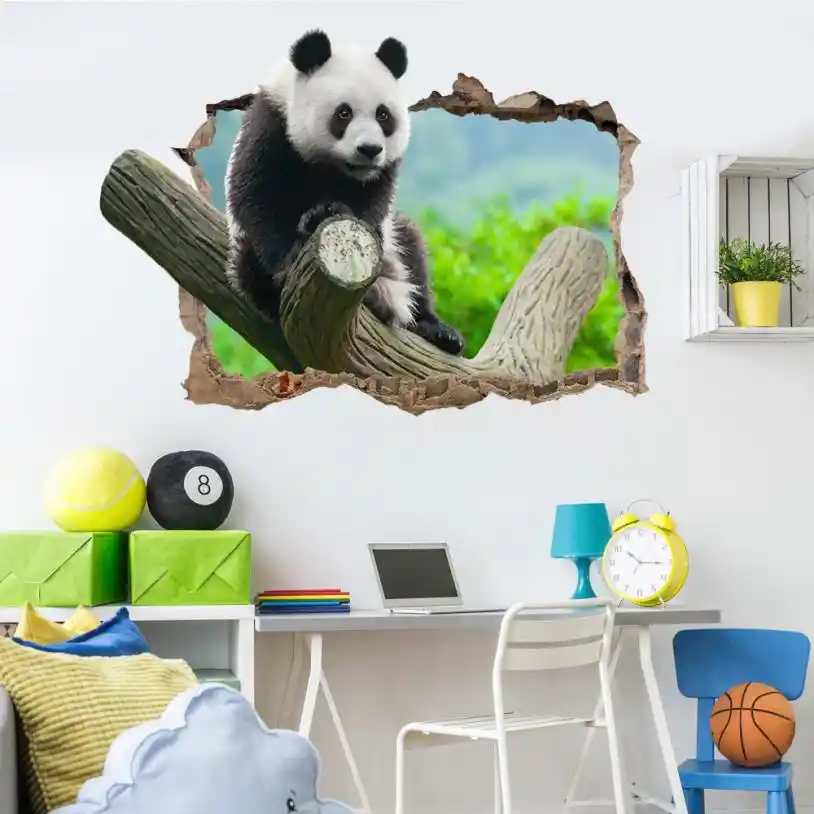 Calcomanias Para Pared 3d Con Diseno De Panda Para Decoracion Del