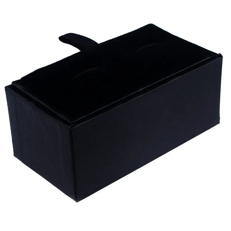 

New Man Black Rectangle Faux Leather Cufflinks Box 15pcs/lot 8.5x4.5x3.5cm Gift Boxes for Men
