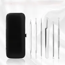 VIBRANT GLAMOUR 6pcs/set Blackhead Comedo Extractor Acne Treatment Tweezers Needles Pimple Spot Removal Beauty Tools