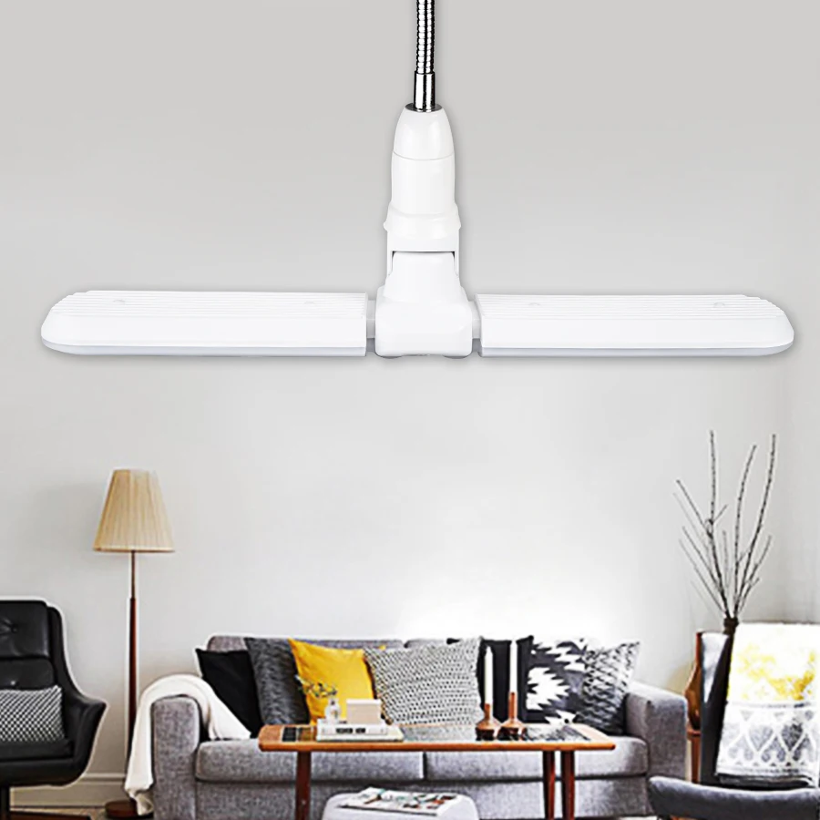

Foxanon Ceiling Fan Lamp E27 30W 45W LED Lamp Super Bright Foldable Fan Blade Angle Adjustable LED Bulb for Bedroom Livingroom