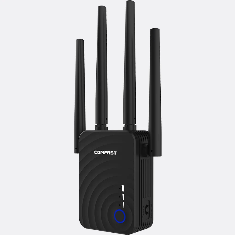 

AC1200 5G 1200Mbps WIFI Repeater Range Extender Mini Wireless Router Wifi Booster Signal Amplifier Dual-Band 4 External Antennas