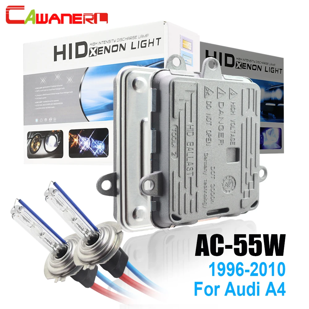 

Cawanerl 55W AC HID Xenon Kit Ballast Bulb 3000K-8000K 12V High Bright For Audi A4 1996-2010 Car Light Headlight
