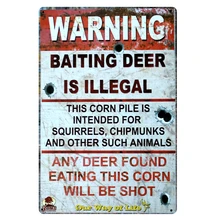[Mike86] waining приманочные DEER IS незаконных Металл налет на e-mail Ретро Бар Craft Декор стены искусства знаки 20*30 см, в ассортименте предметы B-242