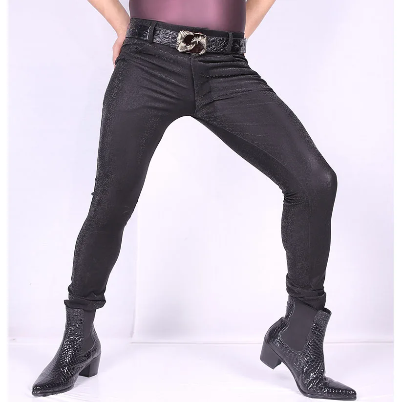 Men Plus Size Spandex 3D Camouflage Lattice Elastic Legging Black Sexy Bodycon Pencil Pants Streetwear Trousers Hombre Clubwear  2