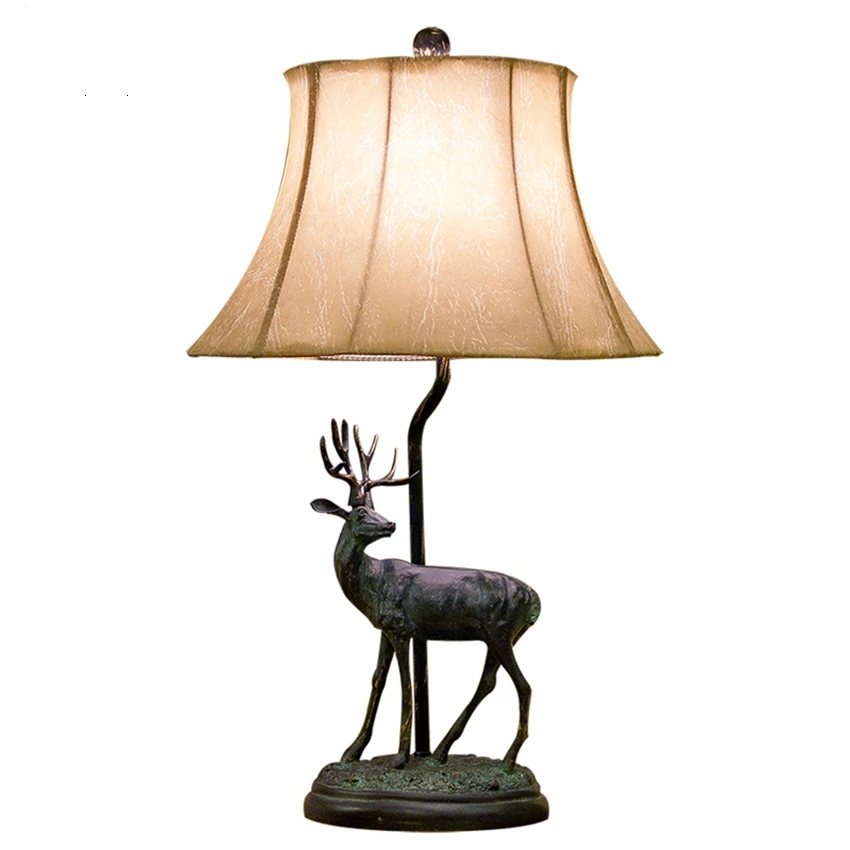 

LFH Modern Rural Retro creative New Milu Deer table Lamp Small table Light for living room bedroom Home cafe Decoration
