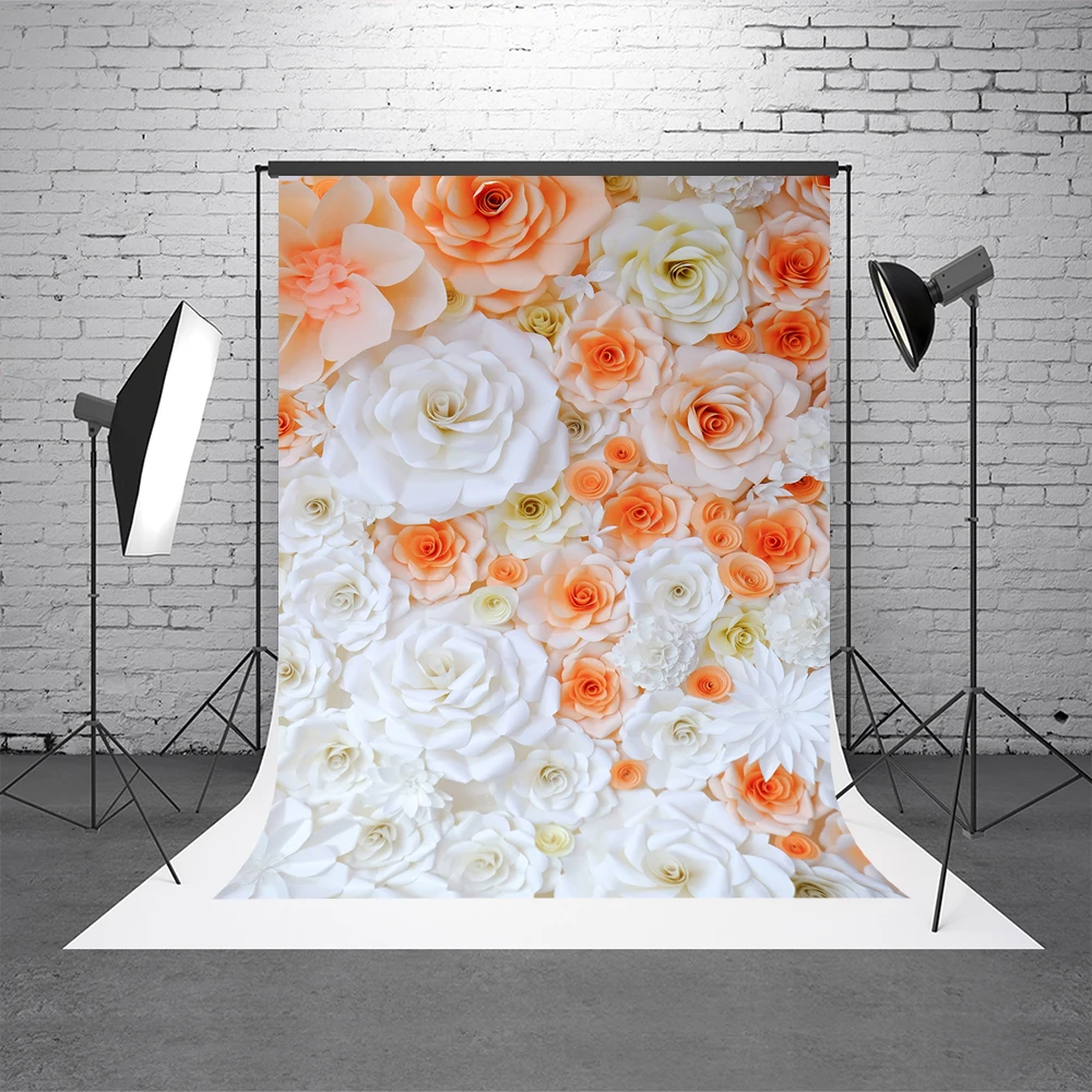 

10x10ft Kate Children Flower Photography Backdrops 3D Yellow And White Floral Backgrounds For Photo Studio Newborn Background