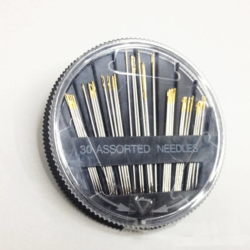 

30pcs/box Tail Gold Plated Assorted Hand Sewing Needles Art Embroidery Knitting Needle Home DIY Sewing Accessory Kit