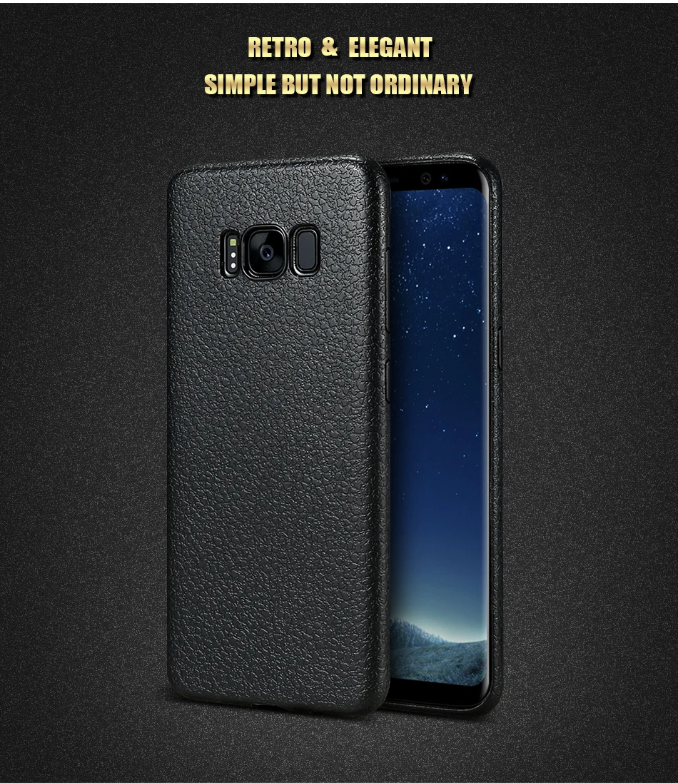 For Samsung Galaxy S8 Plus 360 Full Cover TPU Case Ultra Thin Litchi Pattern YYF (6)