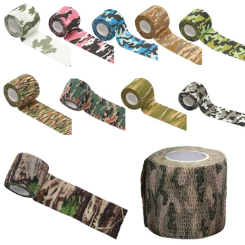

Non-woven camouflage bandage outdoor self-adhesive elastic Camouflage bandage stretchability good air permeability hand tear new