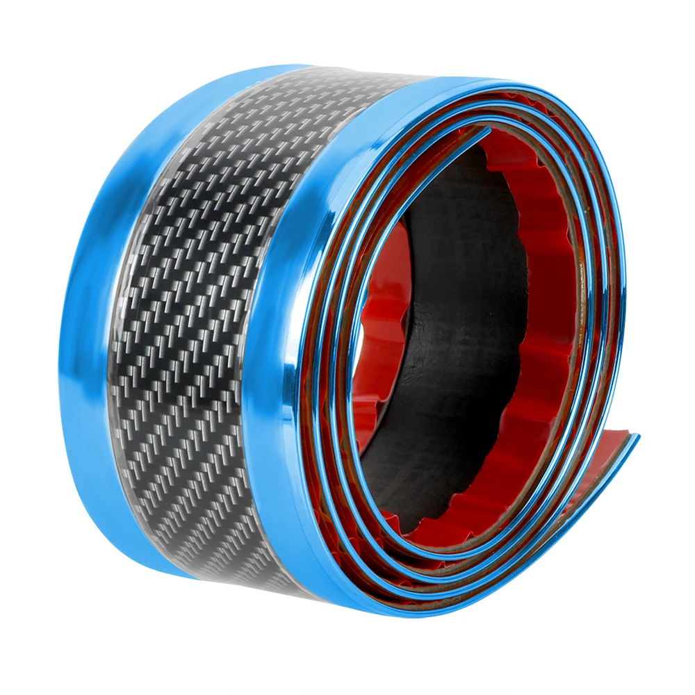 YOSOLO 1 м x 50 мм Автомобильный порог защитная полоса черная отделка бампер край защита резиновая формовочная полоса - Цвет: Синий