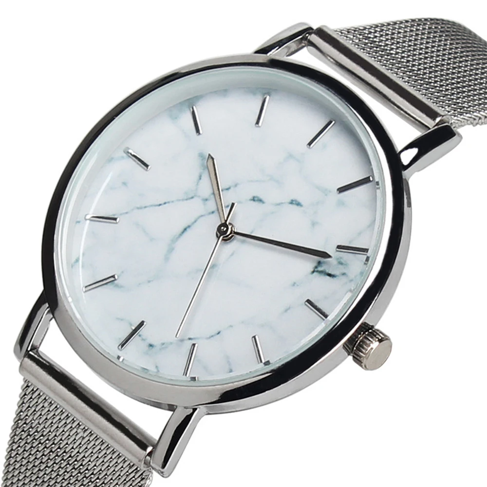 

2018 Women's Clock Top Brand Luxury Fashion Ladies Watches Alloy Marble Dial Quartz Wrist Watch For Women Relogio Feminino