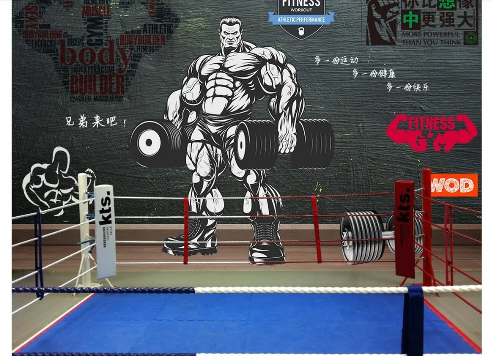 Фотообои для спортивного зала 3d фотообои HD Ретро Винтаж спорт фитнес клуб