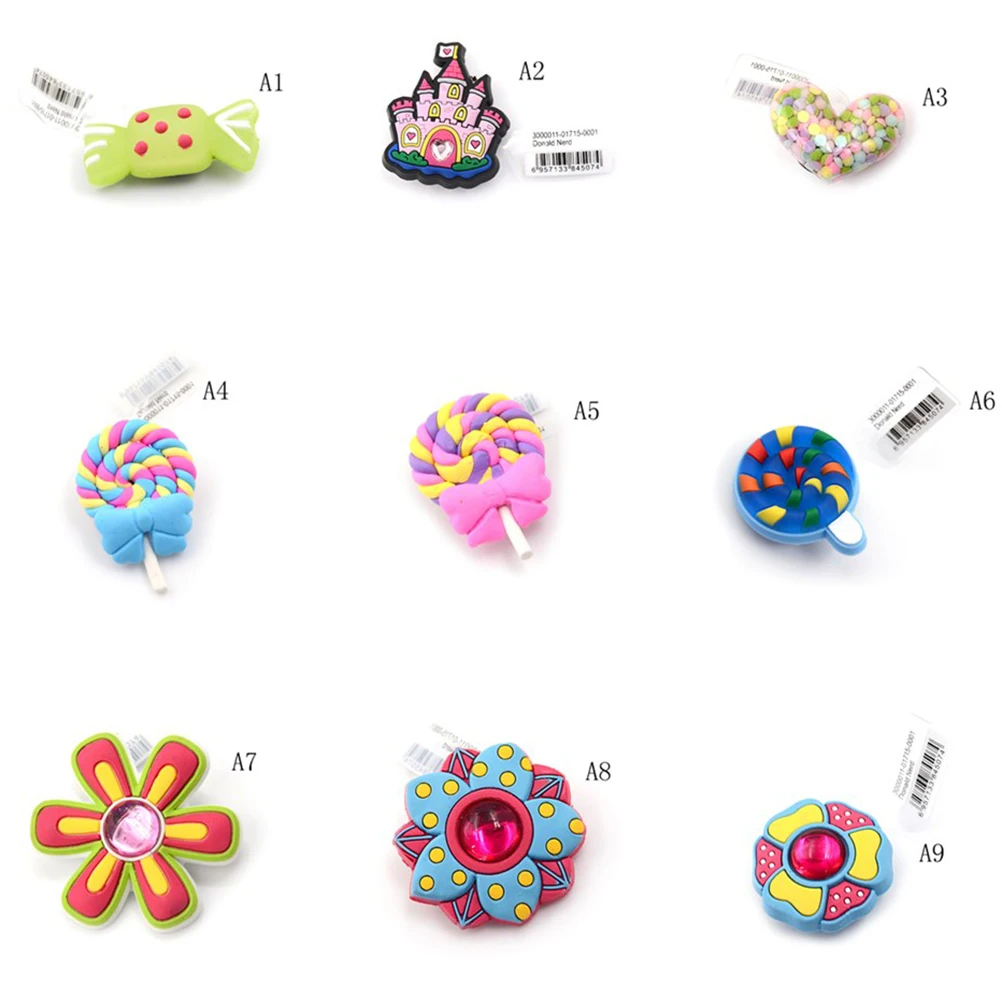 

1 Pc Novelty High Imitation Shoe Charms Accessories Colorful Candy Shoe Buckles Kids Party Gifts