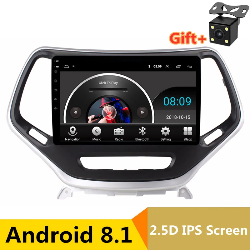 " 2.5D ips Android 8,1 автомобильный DVD мультимедийный плеер gps для Jeep Cherokee аудио автомобильный Радио Стерео навигация