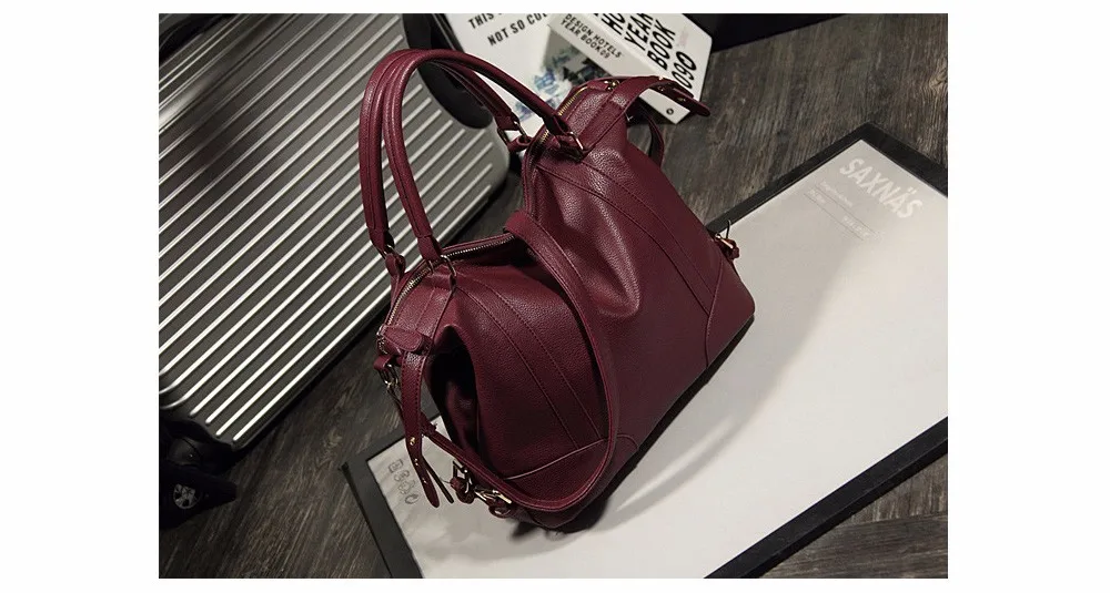 Women Fashion Soft PU Leather Handbag Lichi Pattern Female High Quality Casual Shoulder Bag Classic Solid Tote Dollar Price TTOU (7)