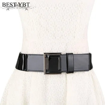 

Best YBT Women belt retro fashion elasticity high quality Women Alloy pin buckle belt casual Women dress decoration wide belt