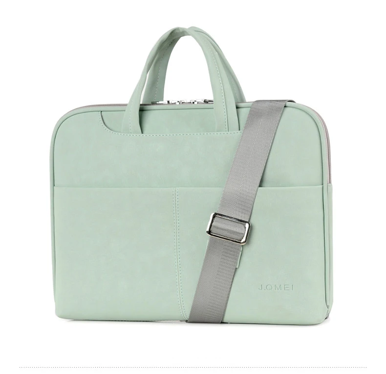 Водонепроницаемая сумка для ноутбука из искусственной кожи для женщин 13,3 14 15 15,4 15,6 дюймов чехол для ноутбука сумки для ноутбука для мужчин - Цвет: Green