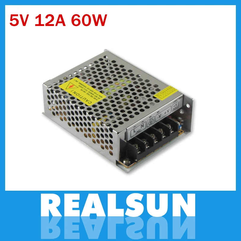 

5V 12A 60W Switching Power Supply Driver Switching For LED Strip Light Display 110V/220V free shipping