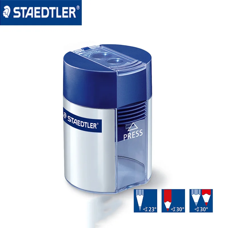 

Germany STAEDTLER 512 001 Pencil Sharpener Pupils Sacapuntas Double Hole Barrel Pencil Sharpener Pen Planing Black Colorful Lead