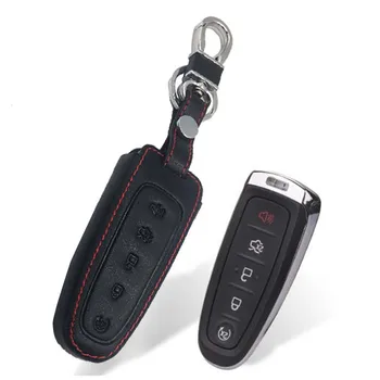 

HOTTOP For Escape Lincoln MKS MKT MKX Explorer Edge Flex Focus Taurus Remote Key Noctilucent 5Button leather car key cover case