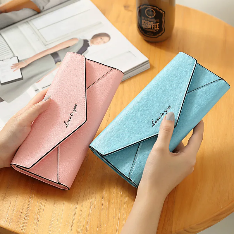 

Geometric Envelope Wallet Women Brand Designer Female Wallet Hasp Pocket To Coin Card Holder Women Purses Long Wallet Ladies