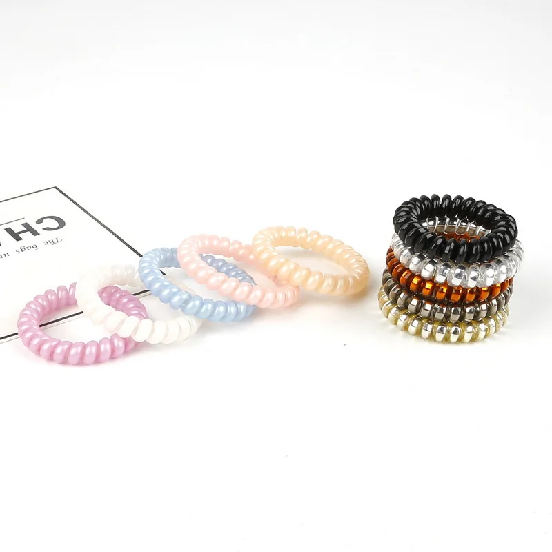 المرأة إكسسوارات الشعر scrunchies سلك الهاتف خط عصابة رأس الشعر الأربطة المطاطية مرونة Hairbands حبل الشعر العلاقات للفتيات