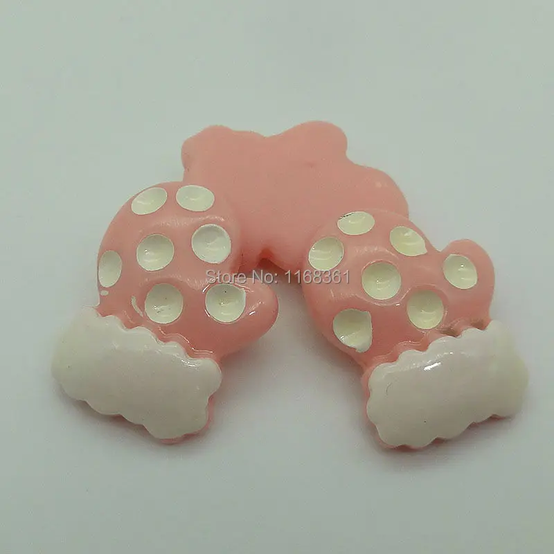 pcs/lot resin flatback light pink glove 22mm Cabochons Scrapbooking Hair Bow Center DIY Christmas decration C106-7