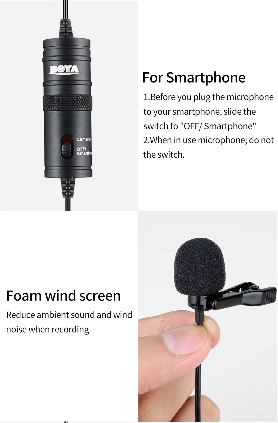 BOYA BY-M1 петличный конденсаторный микрофон для Canon Nikon DSLR видеокамеры, Студийный микрофон для iPhone X 7 Plus Zoom H1N Handy