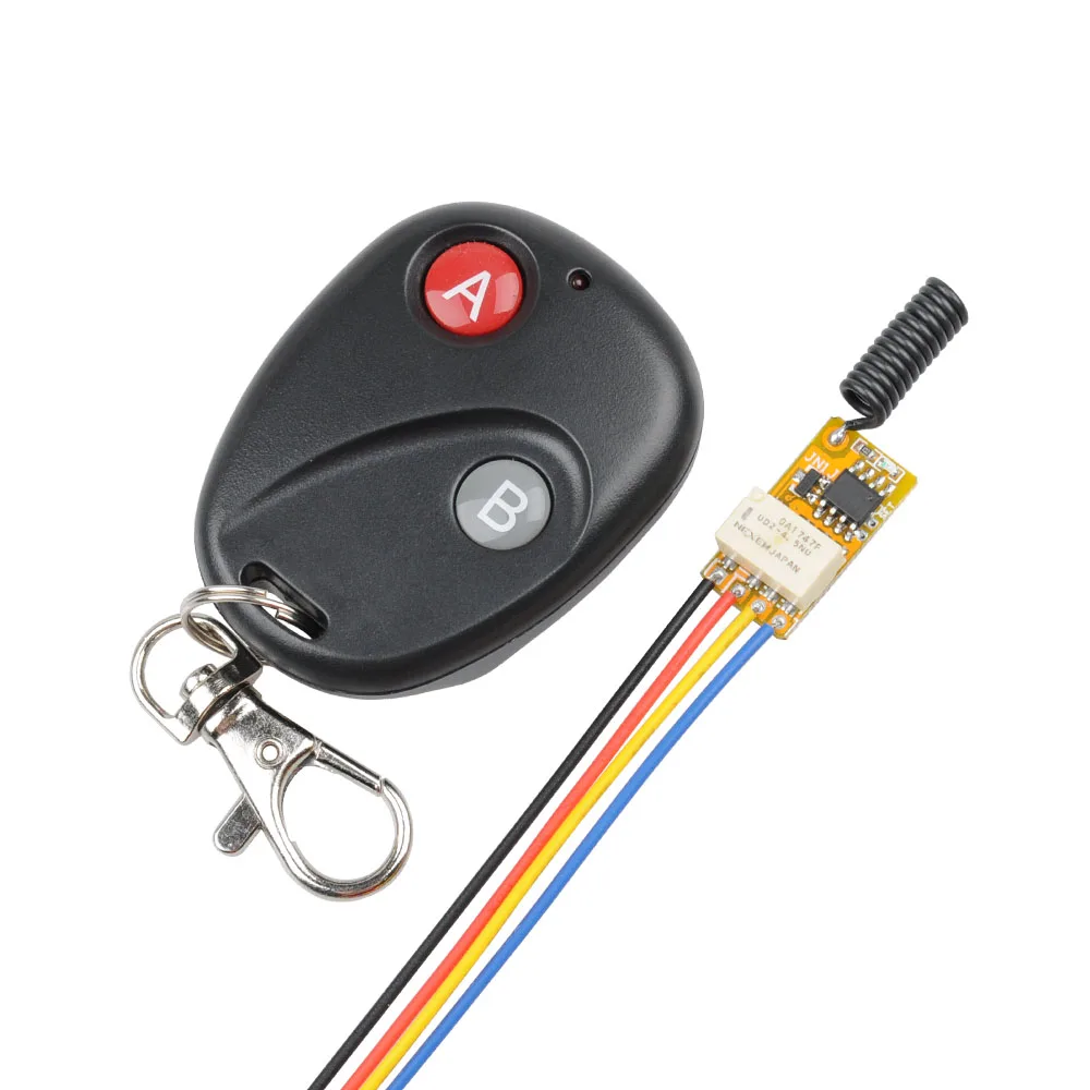 

DC3.7V - 12V Mini Relay Wireless Remote Control Switch Saving Power LED Lamp Controller Micro Receiver Transmitter System