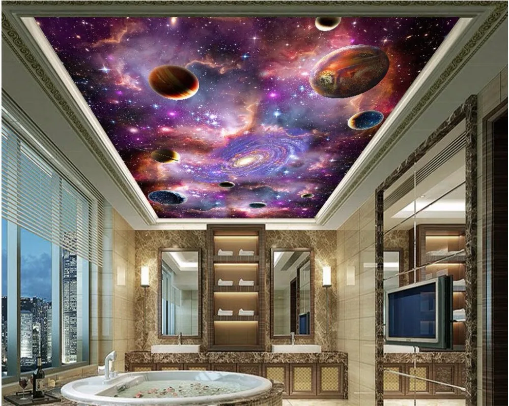 Custom photo 3d ceiling murals wall paper The universe stars the Milky