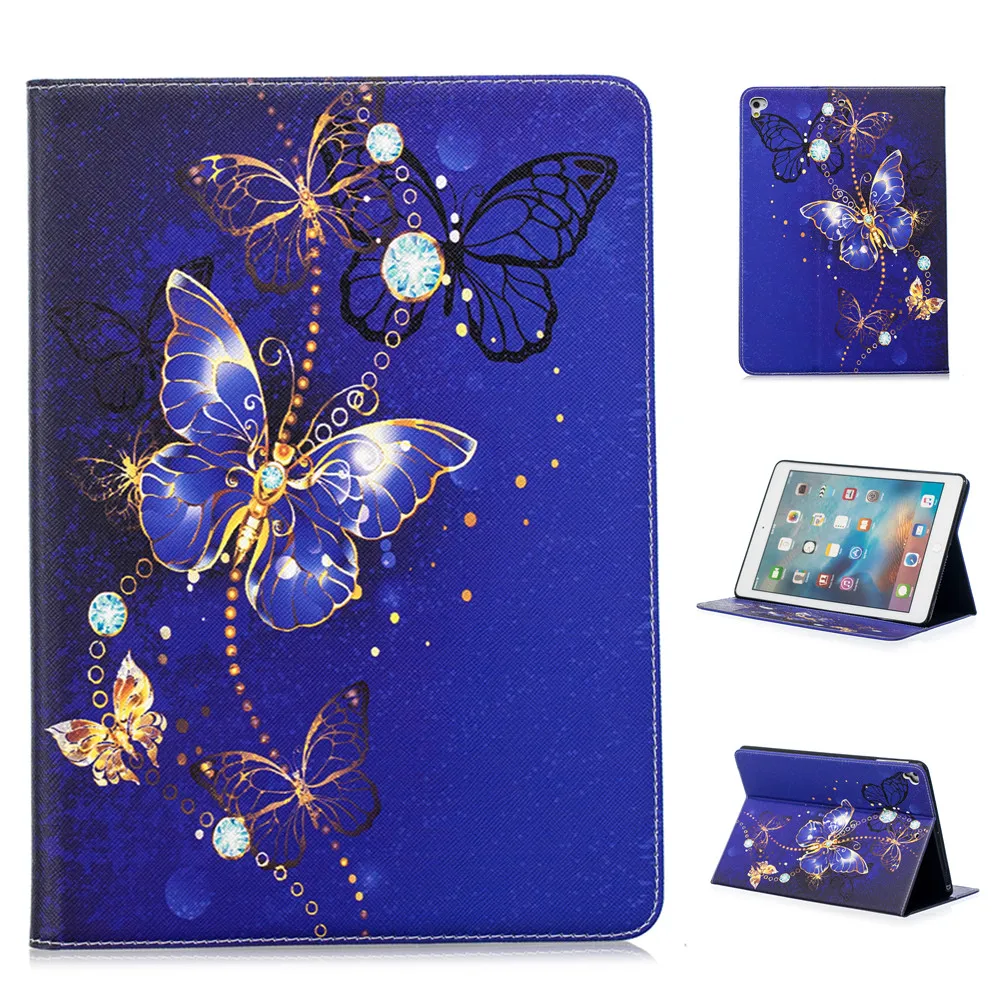 

Blue Butterfly Pattern Support Protective Cover Case for iPad Air 1 2 iPad 2 3 4 Mini 1 2 3 4 Pro 9.7 10.5 2017 2018 9.7 inch