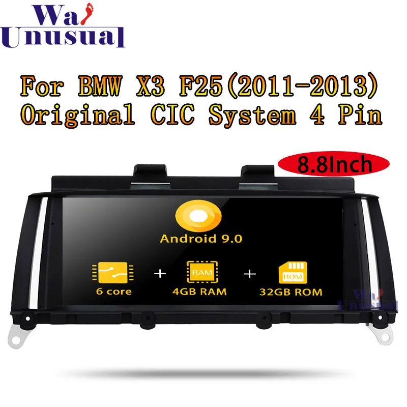 Android 9 0 Автомобильный GPS навигатор для BMW X3 F25 X4 F26 (2014 2015 2016) (2011 2012 2013) 2 Din без DVD 6 Core PX6