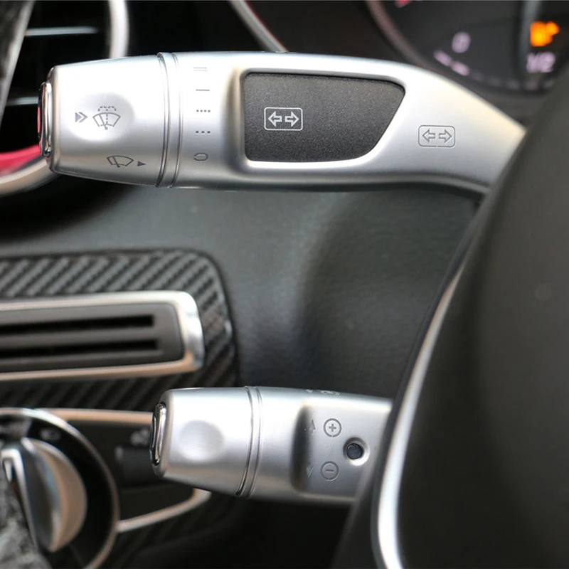 

3pcs Car styling Chrome Wiper Shift lever Cruise Covers Frame Stickers kit Trim for Mercedes Benz CLA GLC C E S Class W205 W213