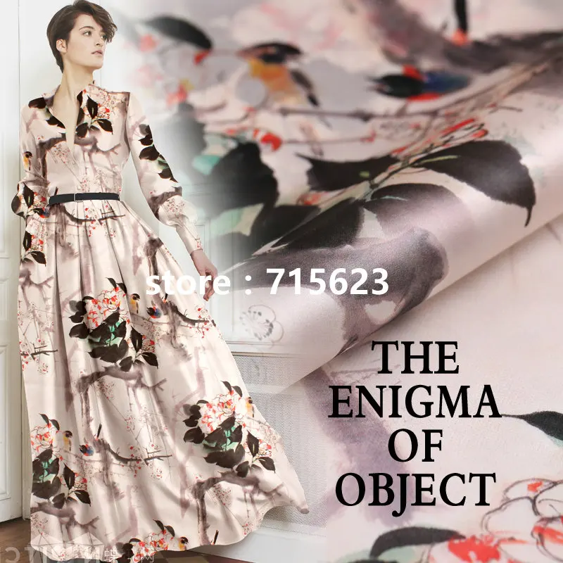 

Floral Digital Printing Silk Organza Satin Fabric