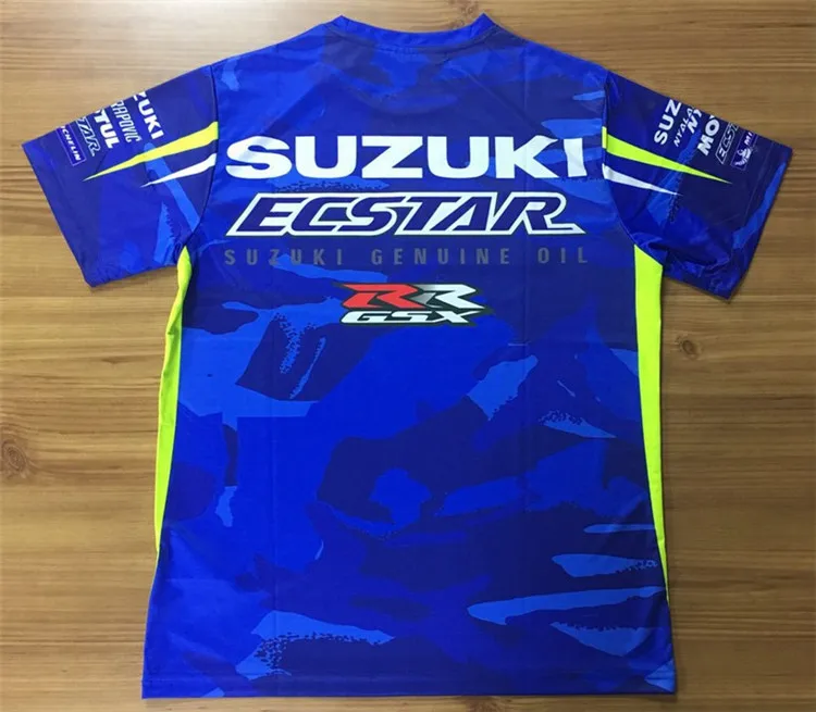 Мотогонок модная повседневная спортивная одежда для Suzuki синяя футболка для езды бездорожья одежда
