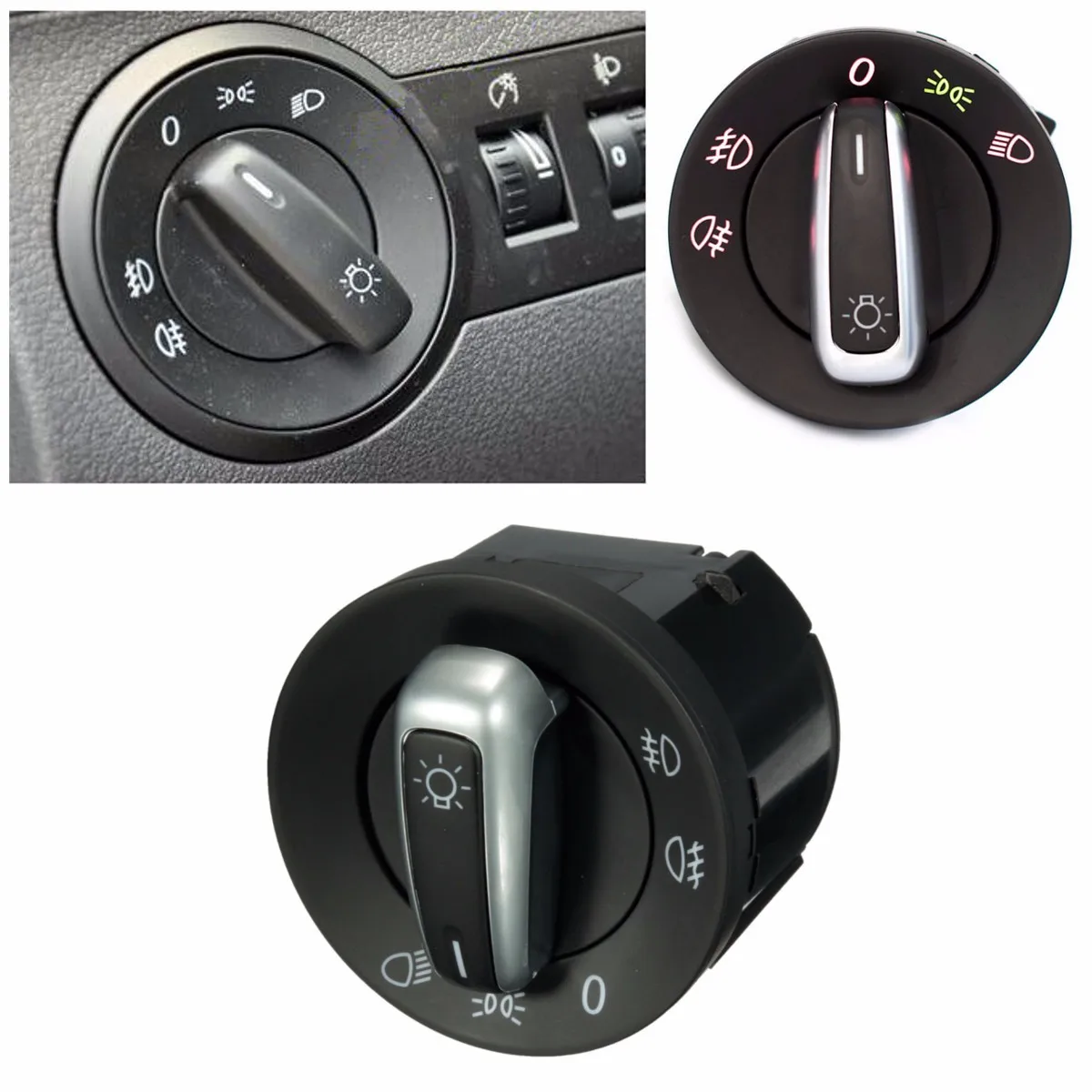 Auto Car Headlight Head Fog Lights Switch for VW Passat CC B6 Jetta