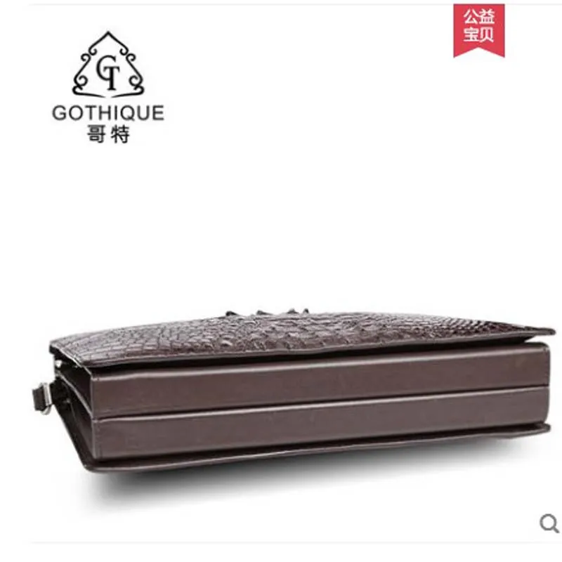 gete 2019 Crocodile leather handbag for men large capacity wrist business bag crocodile leather handbag hand bag for men's bag
